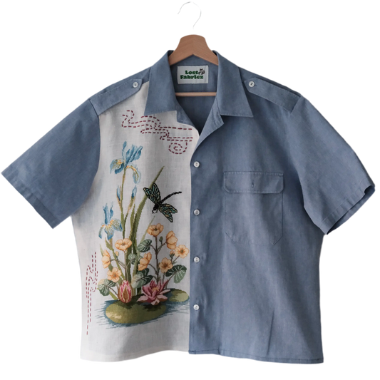 Water Lily - Upcycled Camp Shirt